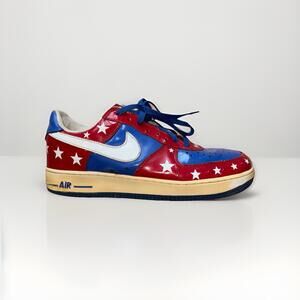 Nike Air Force 1 Premium Low All Star Red Blue Stars Patent Leather Men’s 11